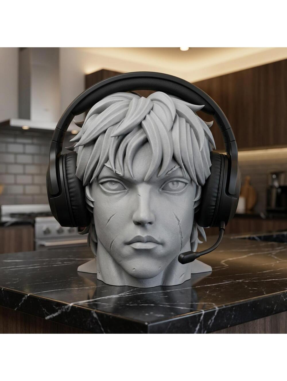 Anime Headset Stand - Baki Hanma Headphone Holder - Home Office Decor - Dad Gift